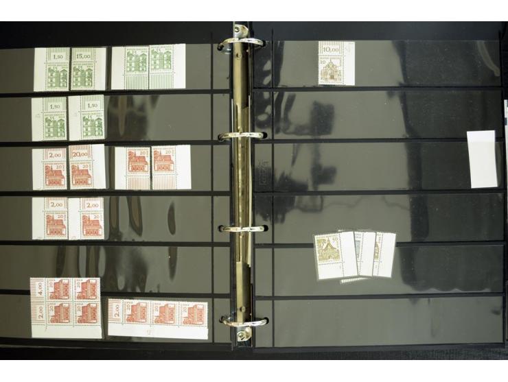 1948/90, postfrische Spezialsammlung, fast ausschließlich Rand- und vor allem Eckrandstücke, dabei auch Paare und 4er-Blocks,