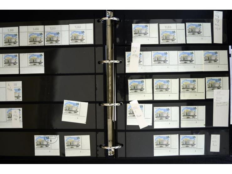 1948/90, postfrische Spezialsammlung, fast ausschließlich Rand- und vor allem Eckrandstücke, dabei auch Paare und 4er-Blocks,
