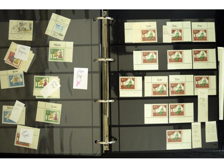1948/90, postfrische Spezialsammlung, fast ausschließlich Rand- und vor allem Eckrandstücke, dabei auch Paare und 4er-Blocks,