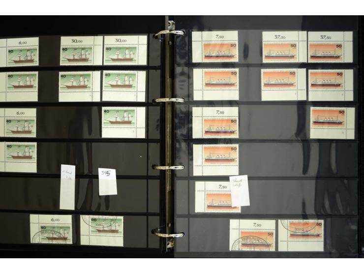 1948/90, postfrische Spezialsammlung, fast ausschließlich Rand- und vor allem Eckrandstücke, dabei auch Paare und 4er-Blocks,