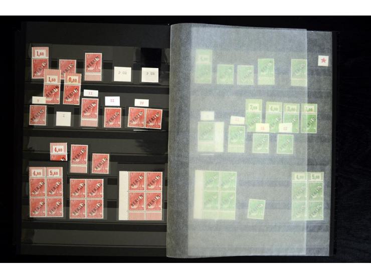 1948/90, postfrische Spezialsammlung, fast ausschließlich Rand- und vor allem Eckrandstücke, dabei auch Paare und 4er-Blocks,