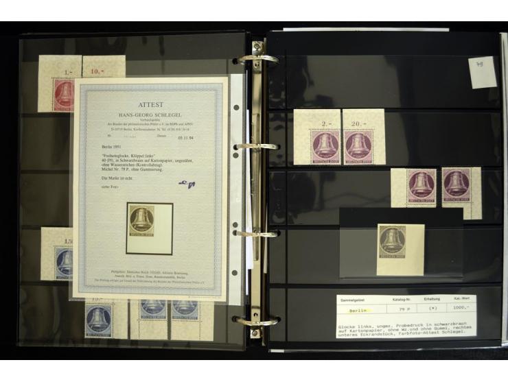1948/90, postfrische Spezialsammlung, fast ausschließlich Rand- und vor allem Eckrandstücke, dabei auch Paare und 4er-Blocks,