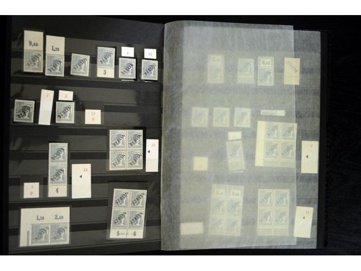 1948/90, postfrische Spezialsammlung, fast ausschließlich Rand- und vor allem Eckrandstücke, dabei auch Paare und 4er-Blocks,