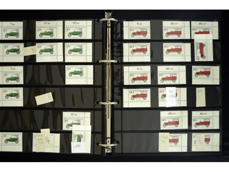 1948/90, postfrische Spezialsammlung, fast ausschließlich Rand- und vor allem Eckrandstücke, dabei auch Paare und 4er-Blocks,