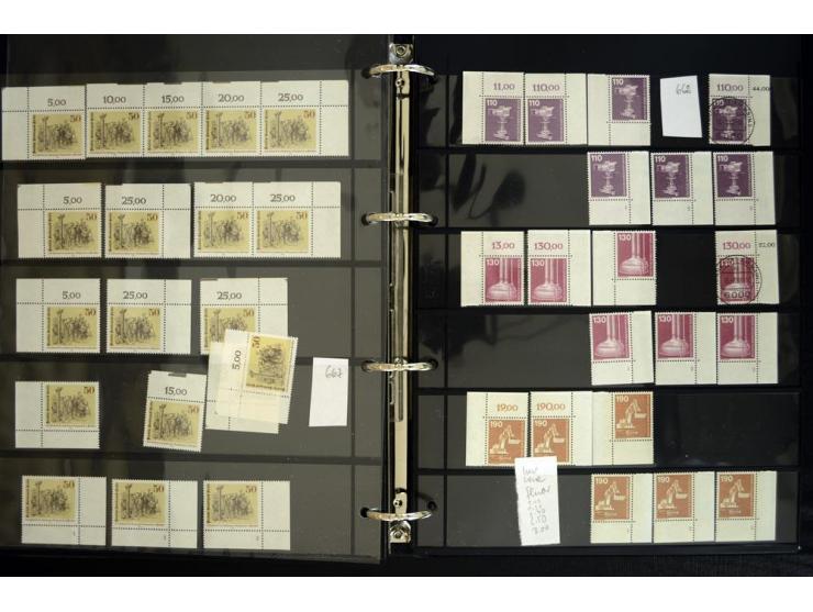 1948/90, postfrische Spezialsammlung, fast ausschließlich Rand- und vor allem Eckrandstücke, dabei auch Paare und 4er-Blocks,