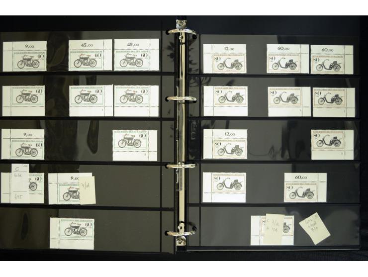 1948/90, postfrische Spezialsammlung, fast ausschließlich Rand- und vor allem Eckrandstücke, dabei auch Paare und 4er-Blocks,