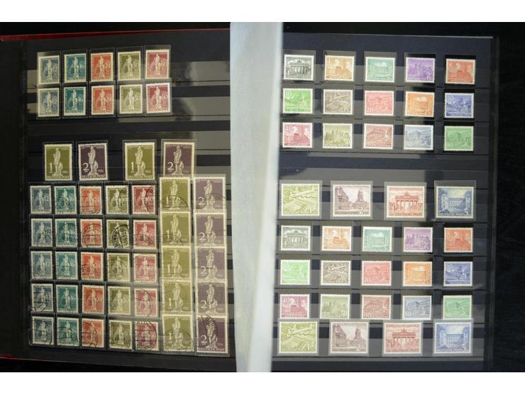 1948/1990, umfangreicher Sammlerbestand in 16 Alben, vieles mehrfach, dabei u.a. Mi.-Nr.  27, 32, 33, 34, 38(2) ,39(2) ,40(2)
