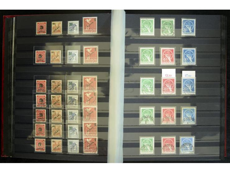 1948/1990, umfangreicher Sammlerbestand in 16 Alben, vieles mehrfach, dabei u.a. Mi.-Nr.  27, 32, 33, 34, 38(2) ,39(2) ,40(2)