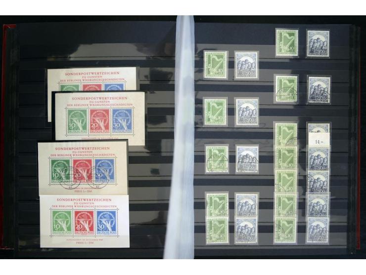 1948/1990, umfangreicher Sammlerbestand in 16 Alben, vieles mehrfach, dabei u.a. Mi.-Nr.  27, 32, 33, 34, 38(2) ,39(2) ,40(2)