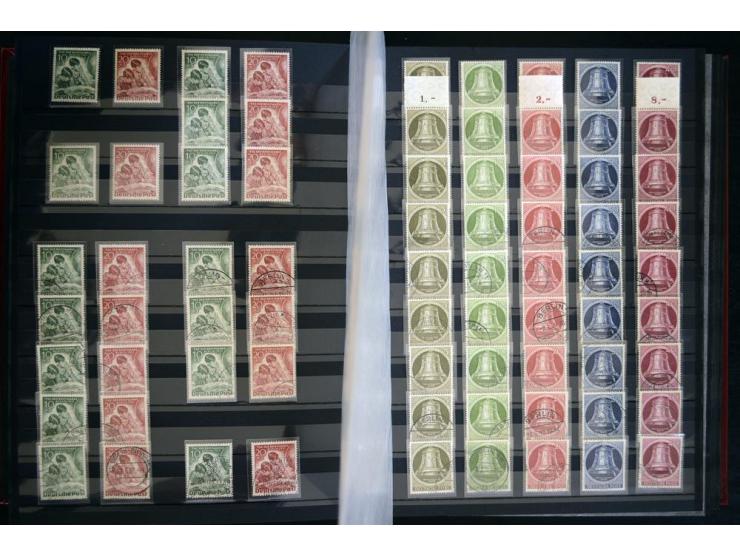 1948/1990, umfangreicher Sammlerbestand in 16 Alben, vieles mehrfach, dabei u.a. Mi.-Nr.  27, 32, 33, 34, 38(2) ,39(2) ,40(2)