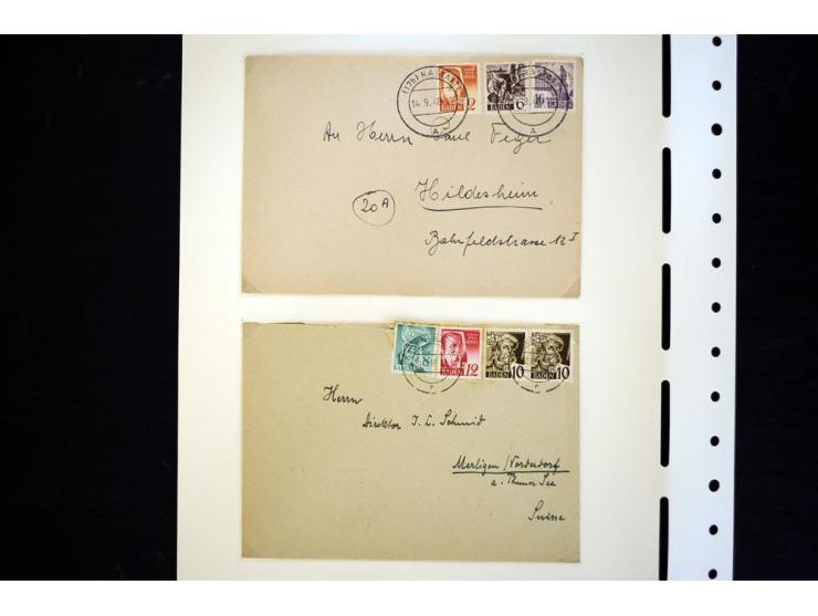 1945/49, schöne gestempelte Sammlung mit etlichen Briefen, dabei einige bessere Werte wie Baden Mi.-Nr. 42-45A, Block 1 und 4