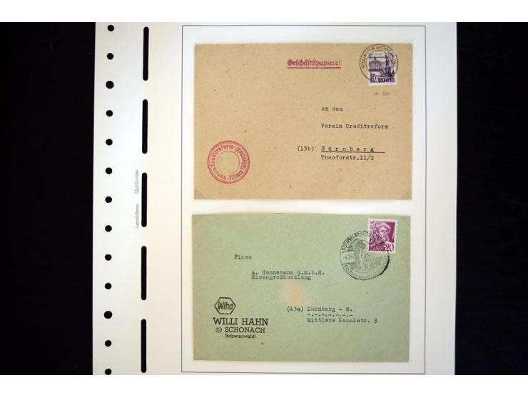 1945/49, schöne gestempelte Sammlung mit etlichen Briefen, dabei einige bessere Werte wie Baden Mi.-Nr. 42-45A, Block 1 und 4