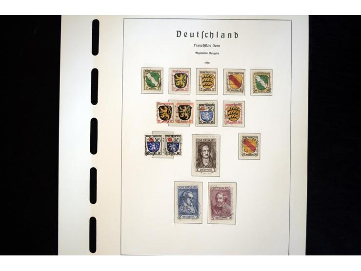 1945/49, schöne gestempelte Sammlung mit etlichen Briefen, dabei einige bessere Werte wie Baden Mi.-Nr. 42-45A, Block 1 und 4