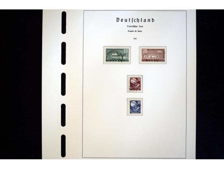 1945/49, schöne gestempelte Sammlung mit etlichen Briefen, dabei einige bessere Werte wie Baden Mi.-Nr. 42-45A, Block 1 und 4