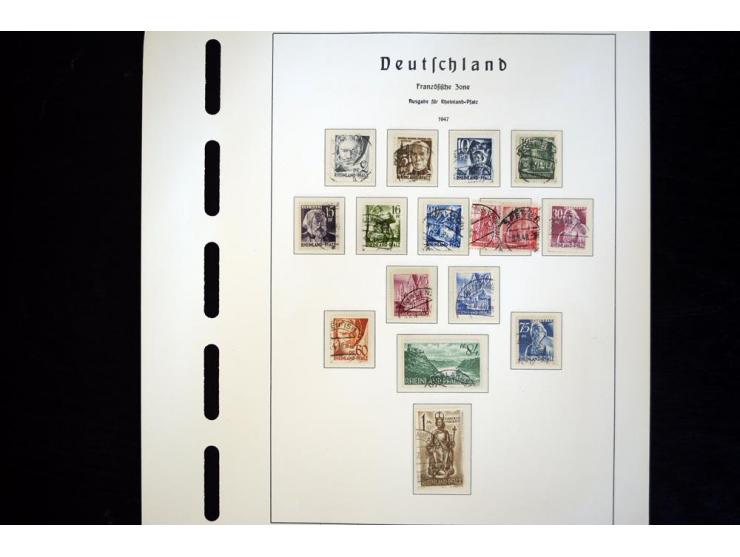 1945/49, schöne gestempelte Sammlung mit etlichen Briefen, dabei einige bessere Werte wie Baden Mi.-Nr. 42-45A, Block 1 und 4