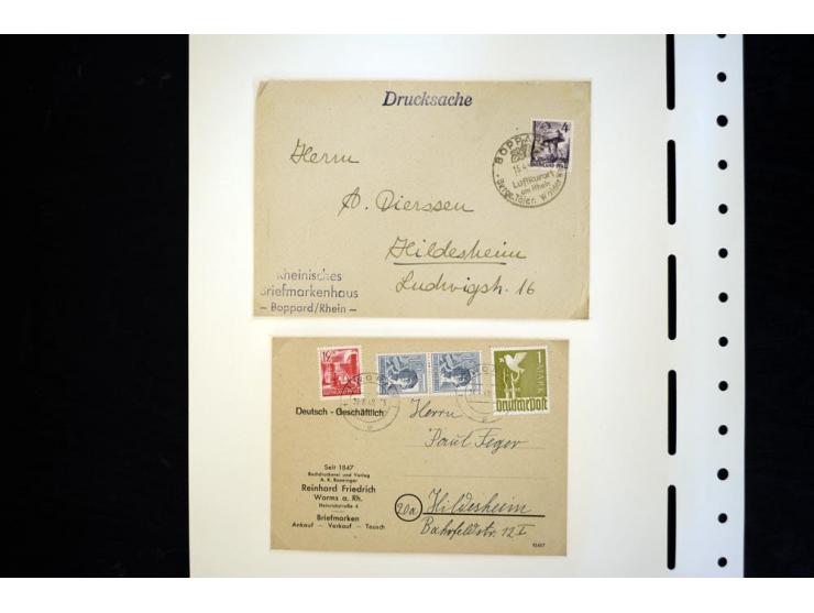 1945/49, schöne gestempelte Sammlung mit etlichen Briefen, dabei einige bessere Werte wie Baden Mi.-Nr. 42-45A, Block 1 und 4