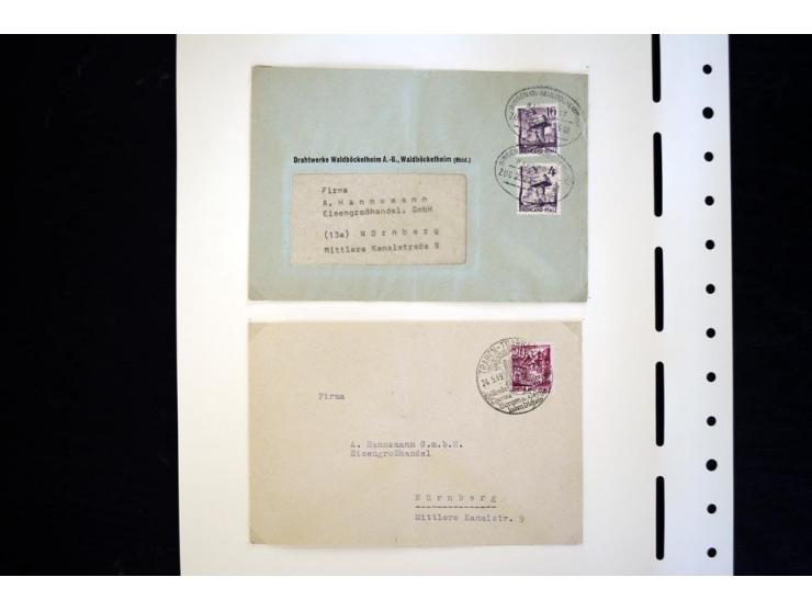 1945/49, schöne gestempelte Sammlung mit etlichen Briefen, dabei einige bessere Werte wie Baden Mi.-Nr. 42-45A, Block 1 und 4
