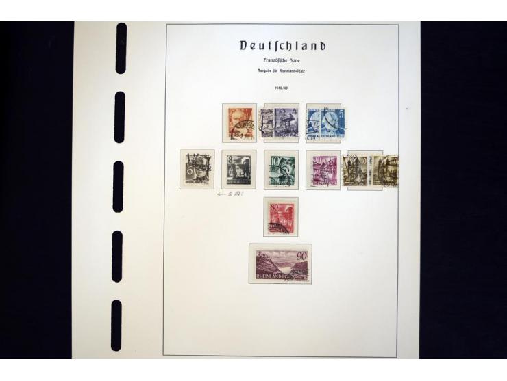 1945/49, schöne gestempelte Sammlung mit etlichen Briefen, dabei einige bessere Werte wie Baden Mi.-Nr. 42-45A, Block 1 und 4