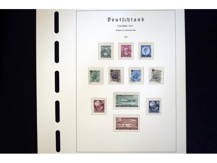 1945/49, schöne gestempelte Sammlung mit etlichen Briefen, dabei einige bessere Werte wie Baden Mi.-Nr. 42-45A, Block 1 und 4