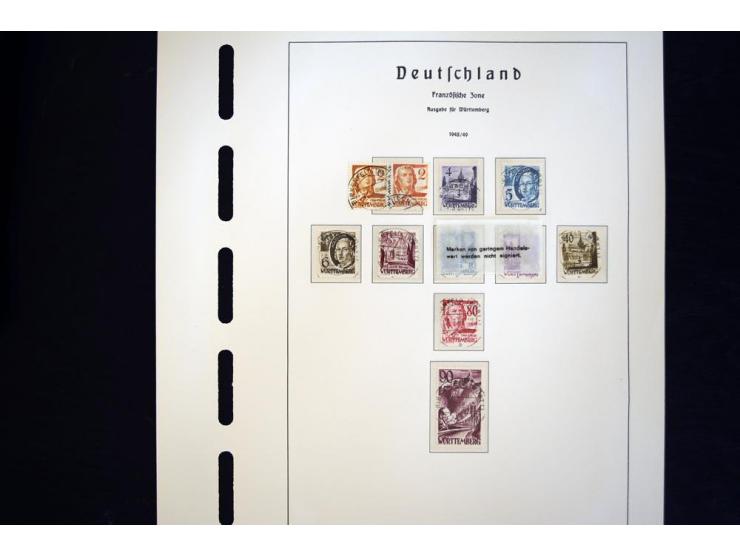 1945/49, schöne gestempelte Sammlung mit etlichen Briefen, dabei einige bessere Werte wie Baden Mi.-Nr. 42-45A, Block 1 und 4