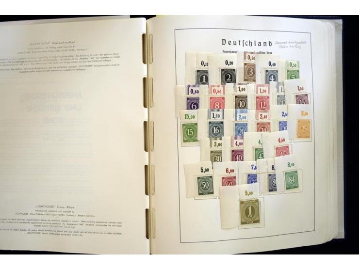1945/49, sehr schöne und hochwertige, postfrische Sammlung, dabei viele Werte aus Bogenecken, mit etlichen seltenen Ausgaben,