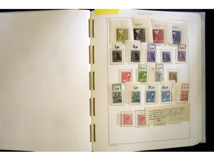1945/49, sehr schöne und hochwertige, postfrische Sammlung, dabei viele Werte aus Bogenecken, mit etlichen seltenen Ausgaben,