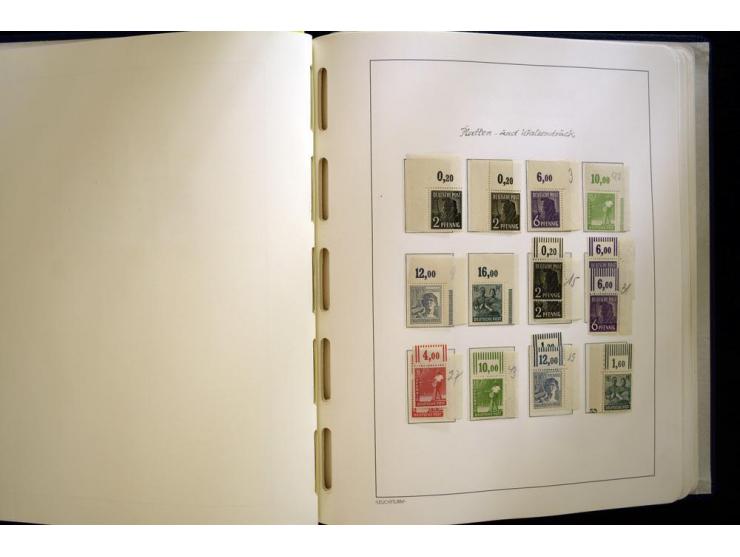 1945/49, sehr schöne und hochwertige, postfrische Sammlung, dabei viele Werte aus Bogenecken, mit etlichen seltenen Ausgaben,