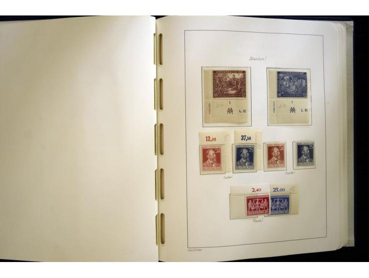 1945/49, sehr schöne und hochwertige, postfrische Sammlung, dabei viele Werte aus Bogenecken, mit etlichen seltenen Ausgaben,
