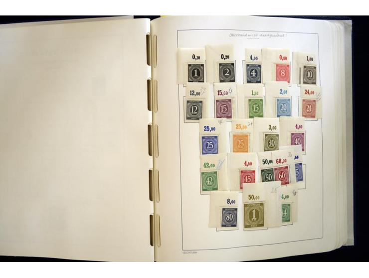 1945/49, sehr schöne und hochwertige, postfrische Sammlung, dabei viele Werte aus Bogenecken, mit etlichen seltenen Ausgaben,
