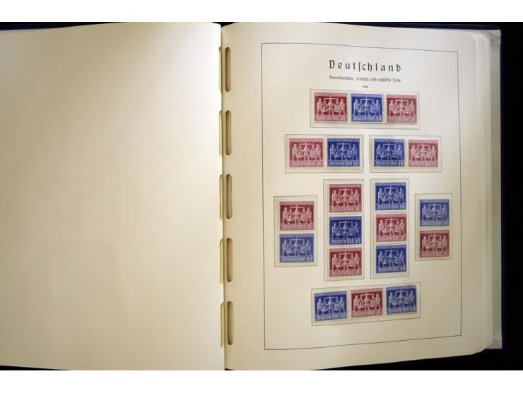 1945/49, sehr schöne und hochwertige, postfrische Sammlung, dabei viele Werte aus Bogenecken, mit etlichen seltenen Ausgaben,