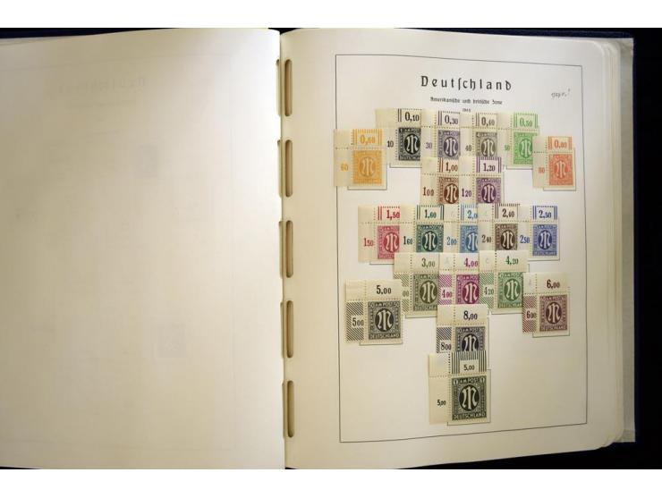 1945/49, sehr schöne und hochwertige, postfrische Sammlung, dabei viele Werte aus Bogenecken, mit etlichen seltenen Ausgaben,