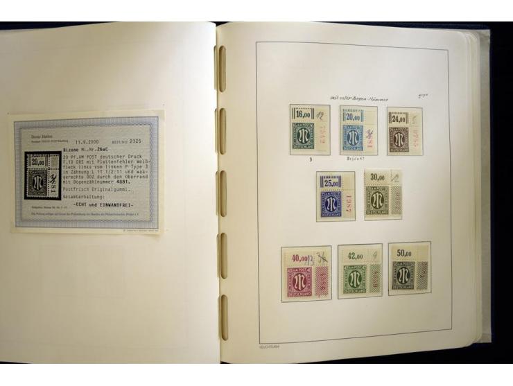 1945/49, sehr schöne und hochwertige, postfrische Sammlung, dabei viele Werte aus Bogenecken, mit etlichen seltenen Ausgaben,