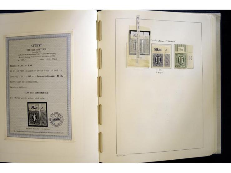 1945/49, sehr schöne und hochwertige, postfrische Sammlung, dabei viele Werte aus Bogenecken, mit etlichen seltenen Ausgaben,