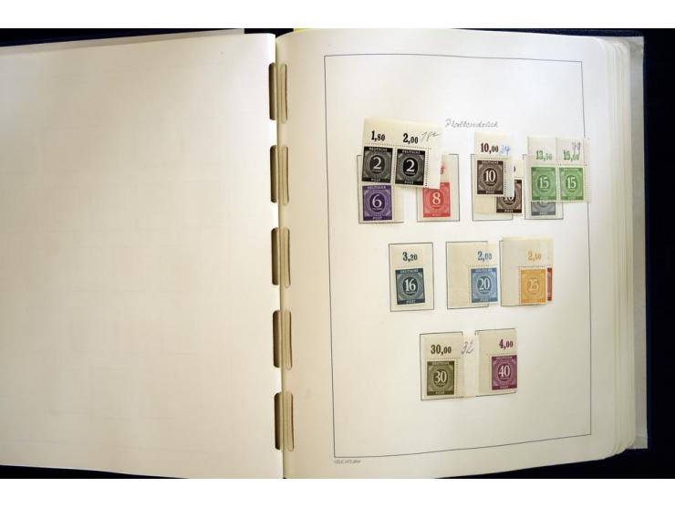 1945/49, sehr schöne und hochwertige, postfrische Sammlung, dabei viele Werte aus Bogenecken, mit etlichen seltenen Ausgaben,