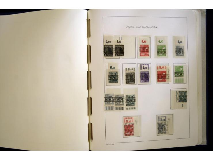 1945/49, sehr schöne und hochwertige, postfrische Sammlung, dabei viele Werte aus Bogenecken, mit etlichen seltenen Ausgaben,