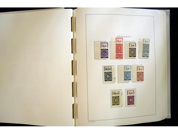 1945/49, sehr schöne und hochwertige, postfrische Sammlung, dabei viele Werte aus Bogenecken, mit etlichen seltenen Ausgaben,