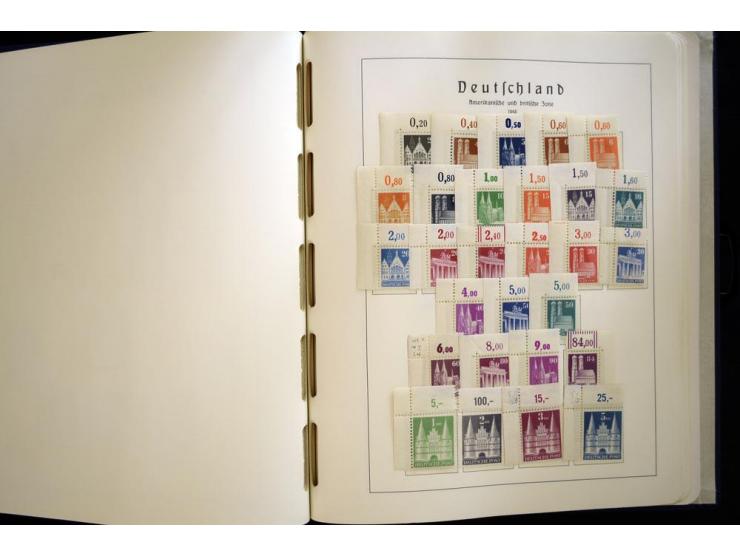 1945/49, sehr schöne und hochwertige, postfrische Sammlung, dabei viele Werte aus Bogenecken, mit etlichen seltenen Ausgaben,