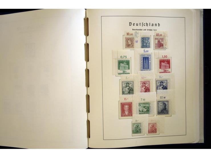 1945/49, sehr schöne und hochwertige, postfrische Sammlung, dabei viele Werte aus Bogenecken, mit etlichen seltenen Ausgaben,