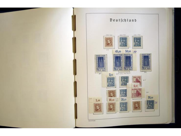1945/49, sehr schöne und hochwertige, postfrische Sammlung, dabei viele Werte aus Bogenecken, mit etlichen seltenen Ausgaben,