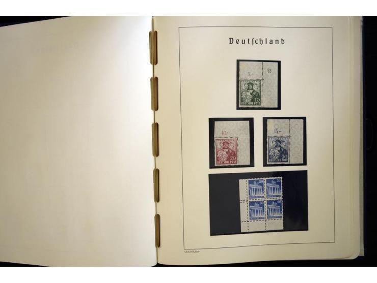 1945/49, sehr schöne und hochwertige, postfrische Sammlung, dabei viele Werte aus Bogenecken, mit etlichen seltenen Ausgaben,