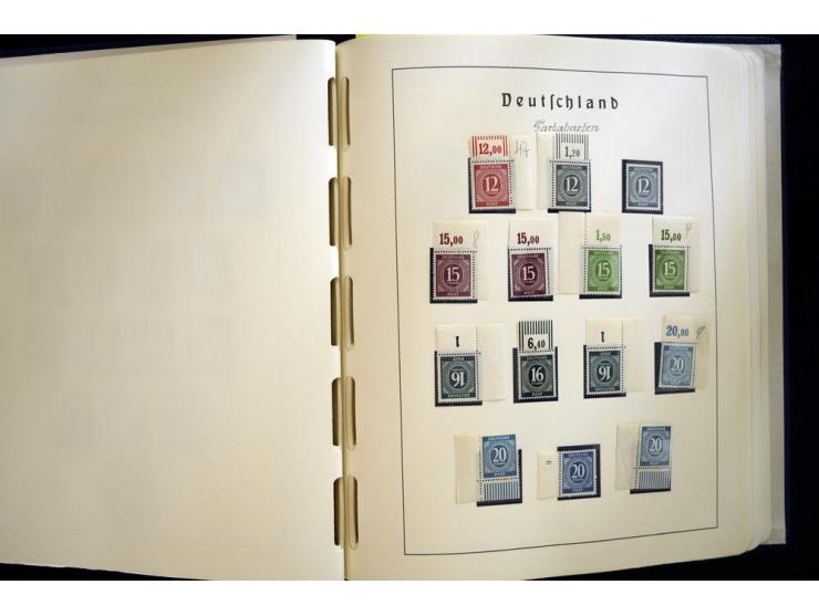 1945/49, sehr schöne und hochwertige, postfrische Sammlung, dabei viele Werte aus Bogenecken, mit etlichen seltenen Ausgaben,