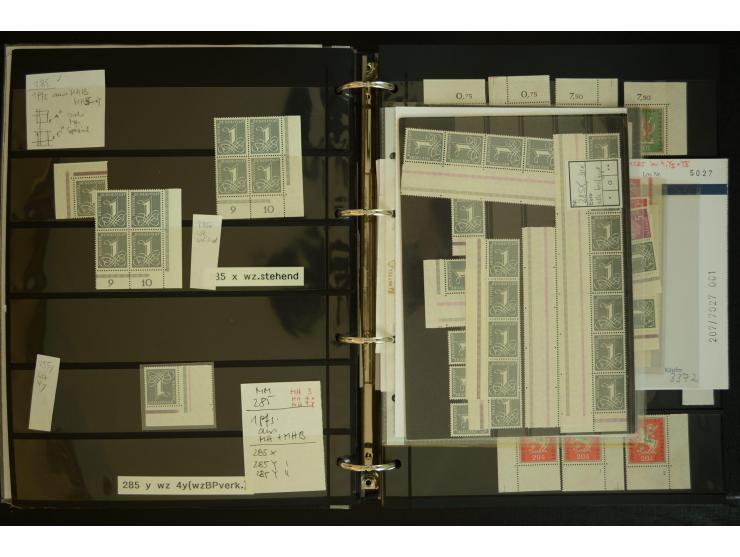 1949/95, postfrische Spezialsammlung, fast ausschließlich Rand- und vor allem Eckrandstücke, dabei auch Paare und 4er-Blocks,