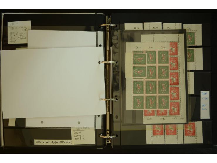 1949/95, postfrische Spezialsammlung, fast ausschließlich Rand- und vor allem Eckrandstücke, dabei auch Paare und 4er-Blocks,