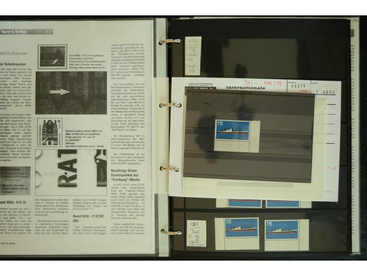 1949/95, postfrische Spezialsammlung, fast ausschließlich Rand- und vor allem Eckrandstücke, dabei auch Paare und 4er-Blocks,