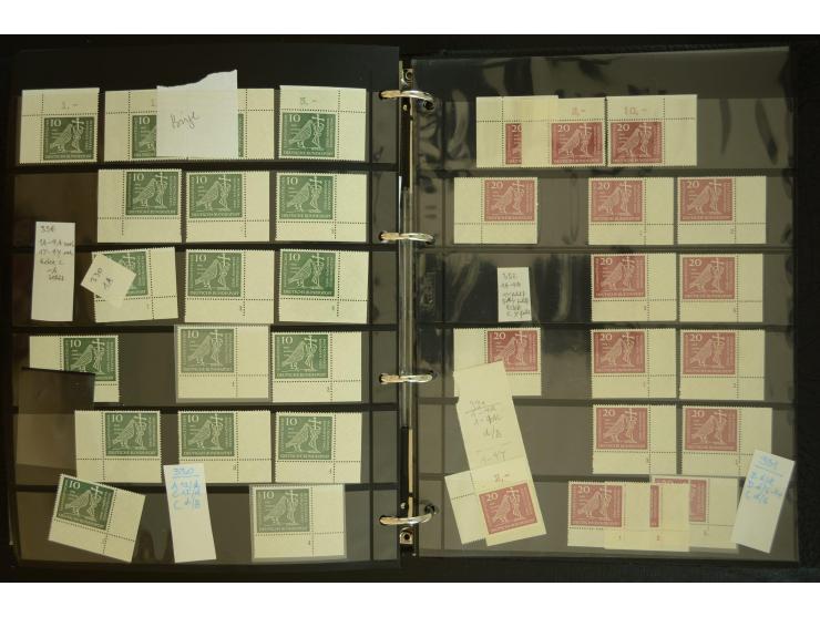 1949/95, postfrische Spezialsammlung, fast ausschließlich Rand- und vor allem Eckrandstücke, dabei auch Paare und 4er-Blocks,