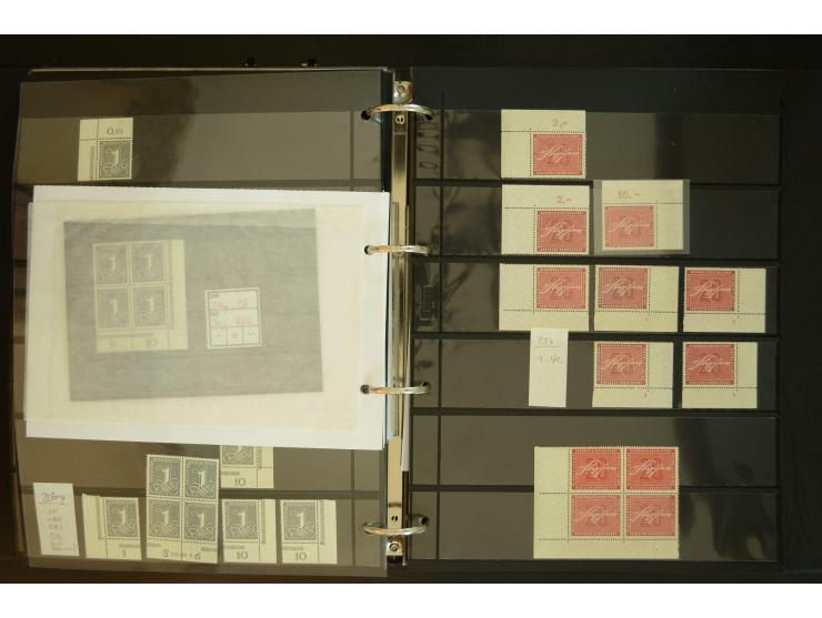 1949/95, postfrische Spezialsammlung, fast ausschließlich Rand- und vor allem Eckrandstücke, dabei auch Paare und 4er-Blocks,