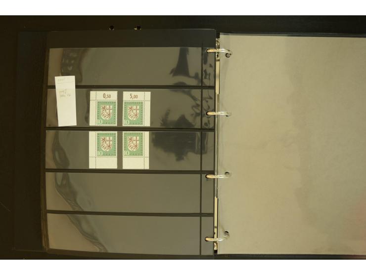 1949/95, postfrische Spezialsammlung, fast ausschließlich Rand- und vor allem Eckrandstücke, dabei auch Paare und 4er-Blocks,