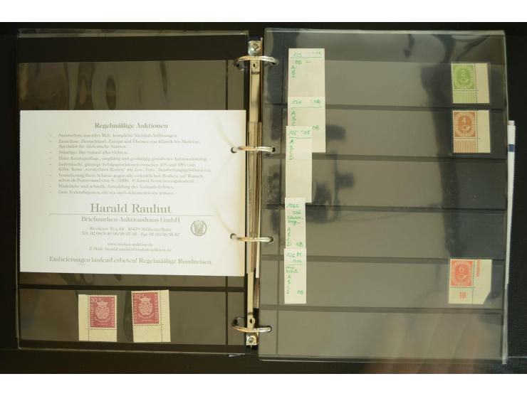 1949/95, postfrische Spezialsammlung, fast ausschließlich Rand- und vor allem Eckrandstücke, dabei auch Paare und 4er-Blocks,