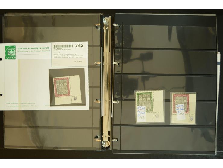 1949/95, postfrische Spezialsammlung, fast ausschließlich Rand- und vor allem Eckrandstücke, dabei auch Paare und 4er-Blocks,