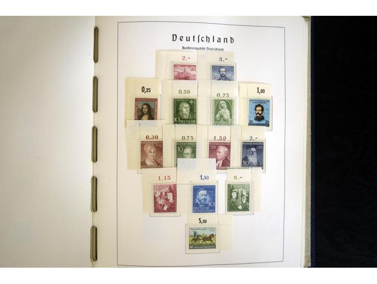 1949/90, postfrisch, in den Hauptnummern weit überkomplette Sammlung, dabei fast alle Werte aus Bogenecke, dabei u.a. Mi.-Nr.